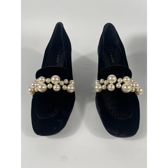 NWT Miista E8 Driel Velvet Chunky Block Heel Pumps Pearls Old Money Preppy 41 - Picture 4 of 14